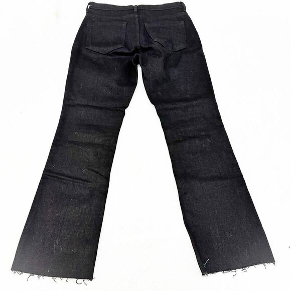 Everlane High Rise Kick Crop Black Denim Jeans Raw Edge Hem Size 26 - Picture 2 of 7